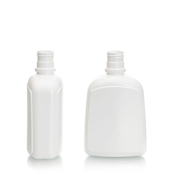 Plastic bottle, HDPE, 28-415 spi, squat oblong