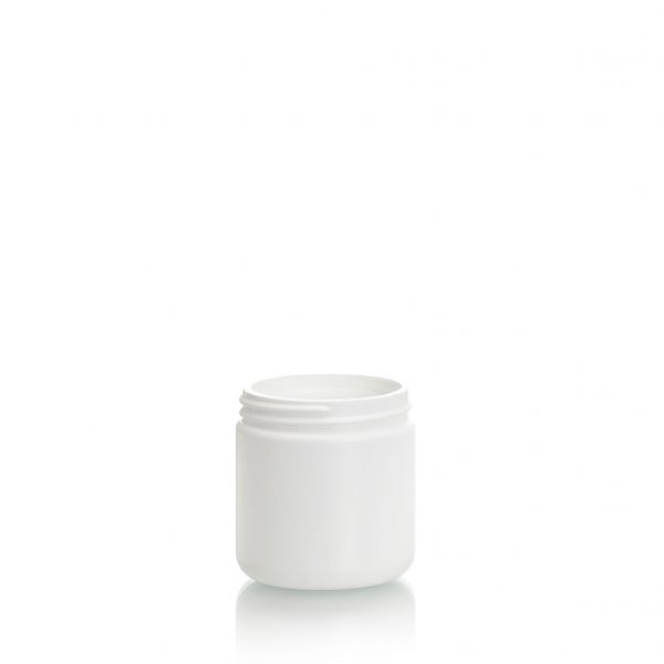 Plastic jar, HDPE, 100cc, 100ml, 3.4oz., 58-400 spi