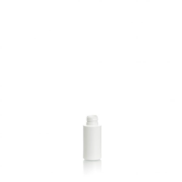 White plastic cylinder bottle 30ml, 1fl.oz. HDPE