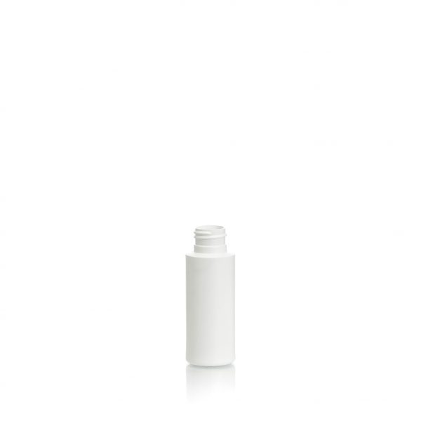 60ml white plastic cylinder bottle, HDPE