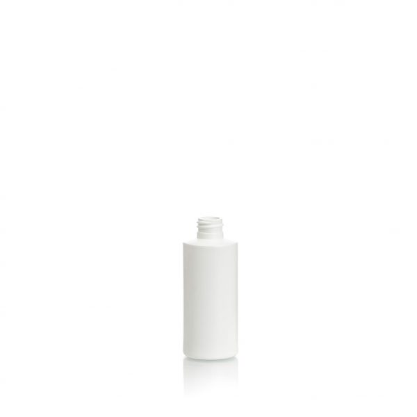 white plastic cylinder bottle