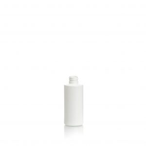 white plastic cylinder bottle
