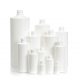 white plastic cylinder bottles in different heights and sizes